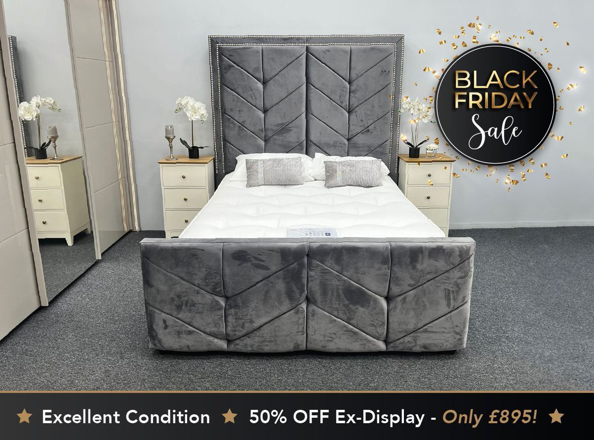 thebedgallery's tweet image. ⭐ Up to 50% Off // Milly Chevron King Size #BedFrame FROM JUST £895! ⭐

💻 Purchase our LAST showroom display item with 50% OFF at: buff.ly/499Z2ZM

💻 Or, buy NEW with an EXTRA 10% OFF part of our Black Friday Sale! Use code BLACKFRIDAY10 at: buff.ly/49f6hzM