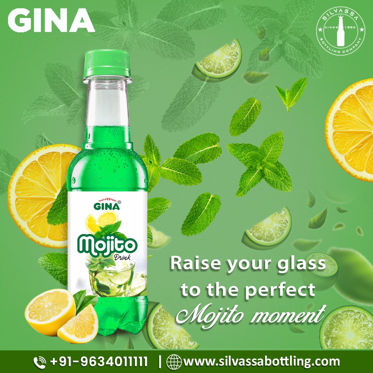 Raise your glass, let the refreshing blend of mint and lime transport you to Mojito paradise. Cheers to the perfect Mojito moment! 
*
*
*
*
#MojitoLove #RefreshingDelights #SipAndSavor #RefreshingBlend #CheersToMojito #ThirstQuencher #Silvassabottling