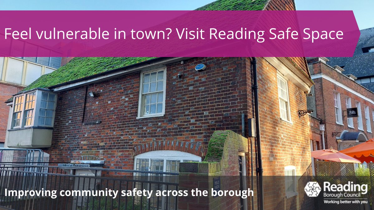 ReadingCouncil's tweet photo. If you’re out in Reading on a Friday or Saturday night and feel unsafe, have been abused or wish to report any concerns, come to Reading Safe Space on Chain Street (by Bill’s restaurant) for help and advice. Just one of the changes we’re making to improve your safety in town. https://t.co/HQ2Nbayhed