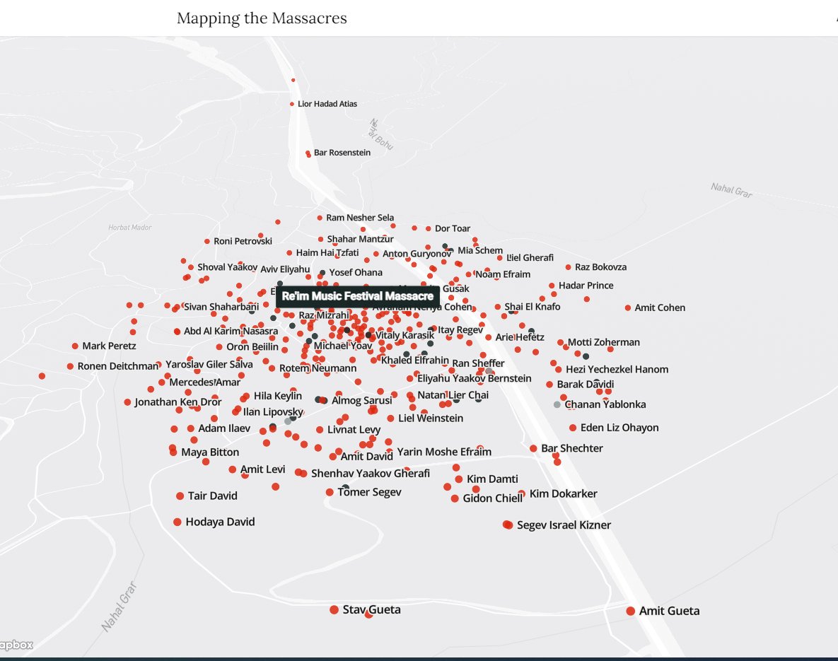 This interactive map does a really good job at showing the scale of the tragedy on October 7. oct7map.com