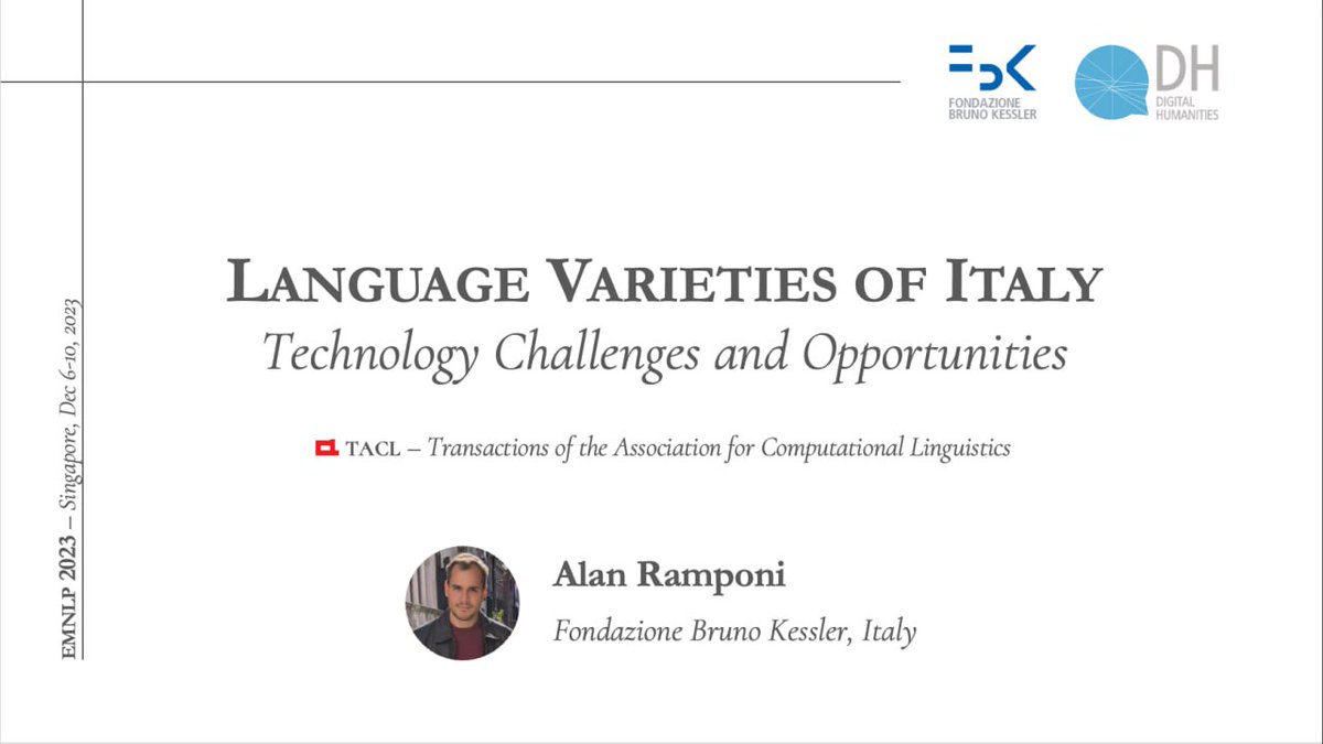 Glad to share that 'Language Varieties of Italy: Technology Challenges and Opportunities' has been accepted to #TACL and will be presented at #EMNLP2023 #NLProc 🎉 📜 Preprint: arxiv.org/abs/2209.09757 Summary below 1/🧵