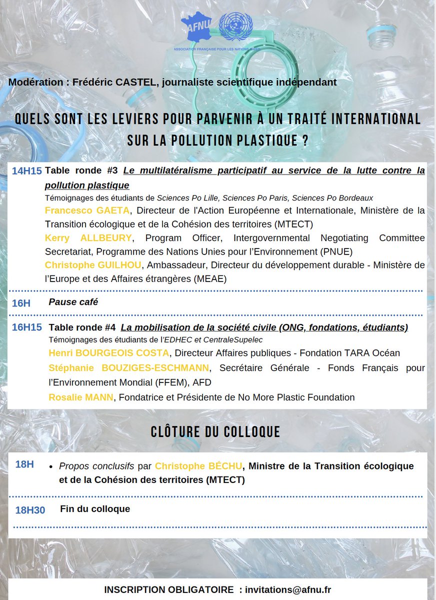 AFNU (@afnuonu) on Twitter photo 📣🟢Inscrivez-vous ➡️ "Mettre fin à la pollution plastique, enjeu majeur du multilatéralisme", colloque <a href="/AfnuOnu/">AFNU</a> avec <a href="/Ecologie_Gouv/">Ministères Territoires Écologie</a> et @unep🗓️ Mardi 28 novembre 2023, Maison de l'Amérique latine (217 boulevard Saint-Germain, 75007 Paris). Inscriptions obligatoires: 📣🟢Inscrivez-vous ➡️ "Mettre fin à la pollution plastique, enjeu majeur du multilatéralisme", colloque <a href="/AfnuOnu/">AFNU</a> avec <a href="/Ecologie_Gouv/">Ministères Territoires Écologie</a> et @unep🗓️ Mardi 28 novembre 2023, Maison de l'Amérique latine (217 boulevard Saint-Germain, 75007 Paris). Inscriptions obligatoires: