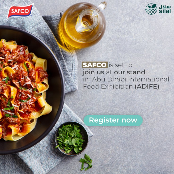 SilalUAE's tweet photo. #SAFCO, part of #Silal, is set to join our stand at #ADIFE. Visit our stand to explore SAFCO's products from November 27 to 29 2023, stand A-40 at the Abu Dhabi National Exhibition Centre (ADNEC).
Register now through the link https://t.co/N9ObtOUzcS https://t.co/O49XcvEMCo