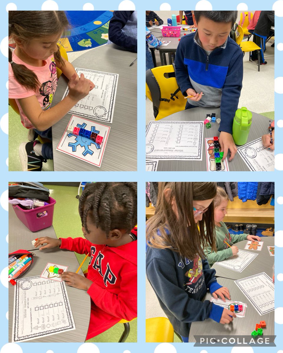 We began our measurement unit this week by measuring using different non-standard units (ex: cubes, paper clips, toothpicks).
