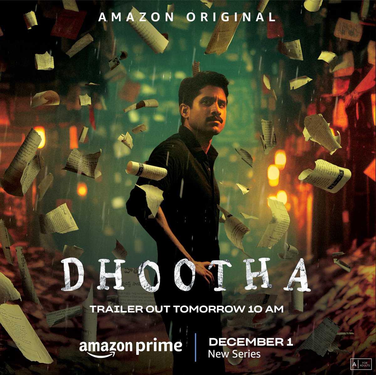 A mysterious message is about to unravel…are you ready? 👀 

Trailer out tomorrow!   

#DhoothaOnPrime, Dec. 1 only on @PrimeVideoIN

@chay_akkineni @parvatweets @priya_Bshankar @ItsPrachiDesai @Vikram_K_Kumar @NambuShalini
#MikolajSygula @NavinNooli #Rajeevan @ishaanchhabra90