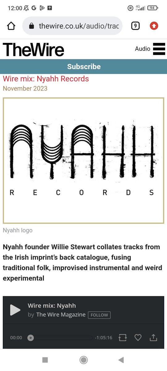 Really really stoked to of been asked to put together a mix from the Nyahh catalog for The Wire magazine. Grab those headphones and immerse in the Nyahh!! #experimentalmusic #irishmusic #piano #musiqueconcrete