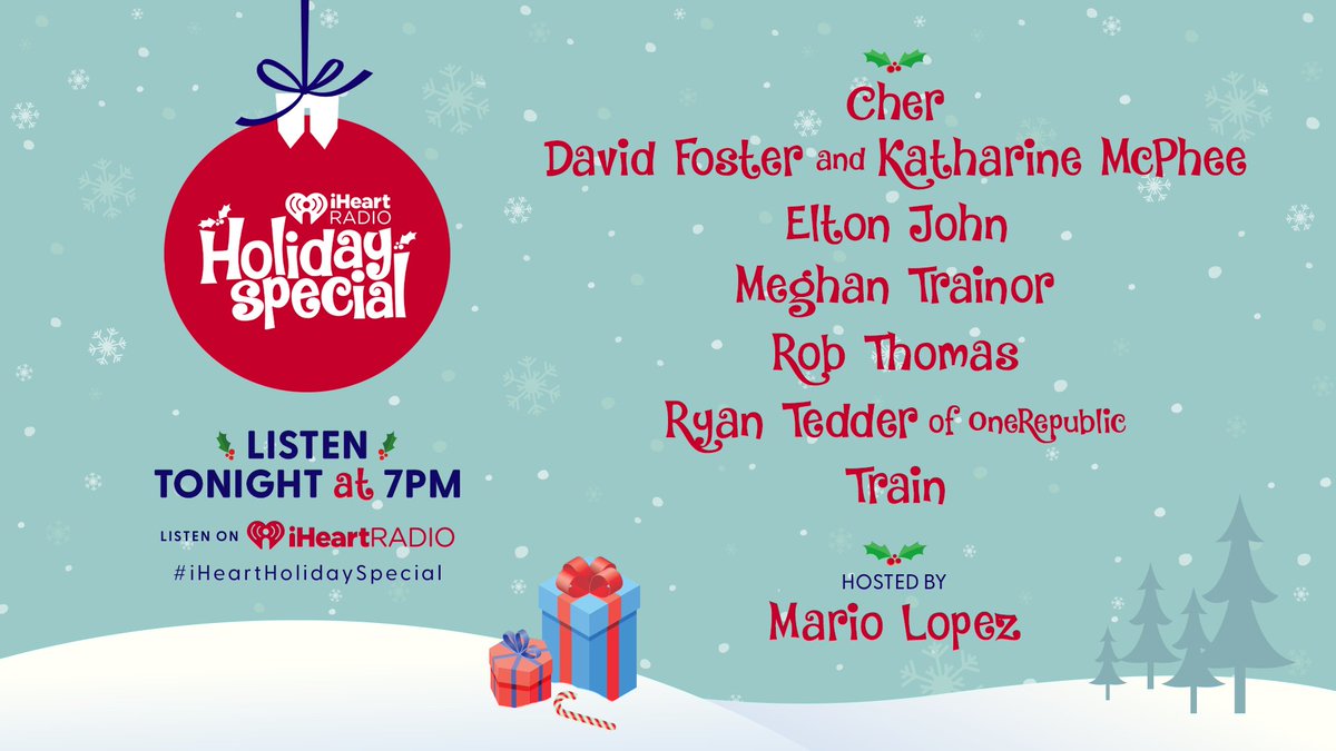 ✨ TONIGHT! ✨ Get ready to deck the halls with your favorite artists at our #iHeartHolidaySpecial 🎄🎁

Listen at 7pm here ➡️ ihe.art/jY1JNOT