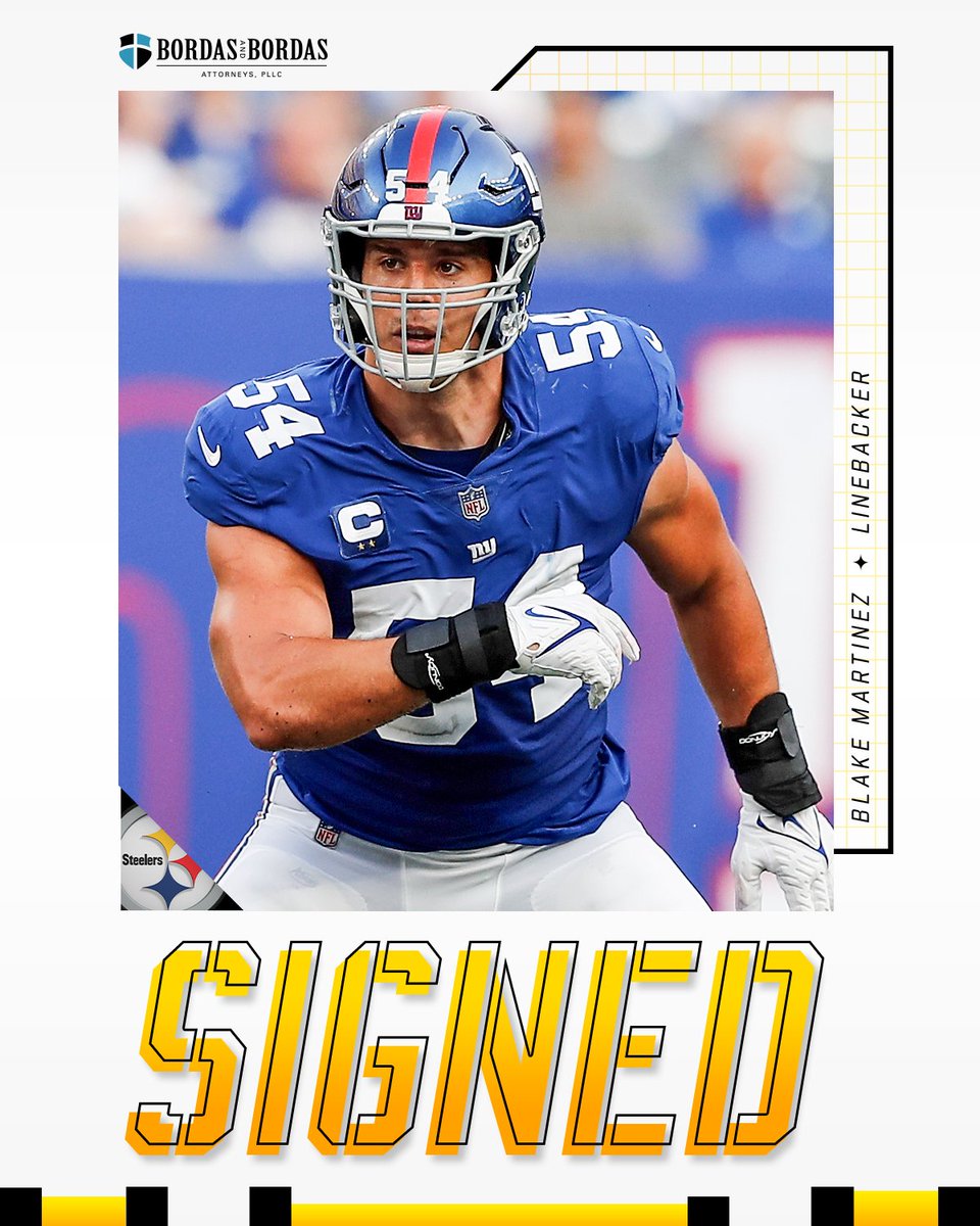 We have signed LB Blake Martinez off Carolina’s practice squad to the active roster. <a href="/BordasLaw/">Bordas & Bordas</a>

📝: bit.ly/40Ne6c5