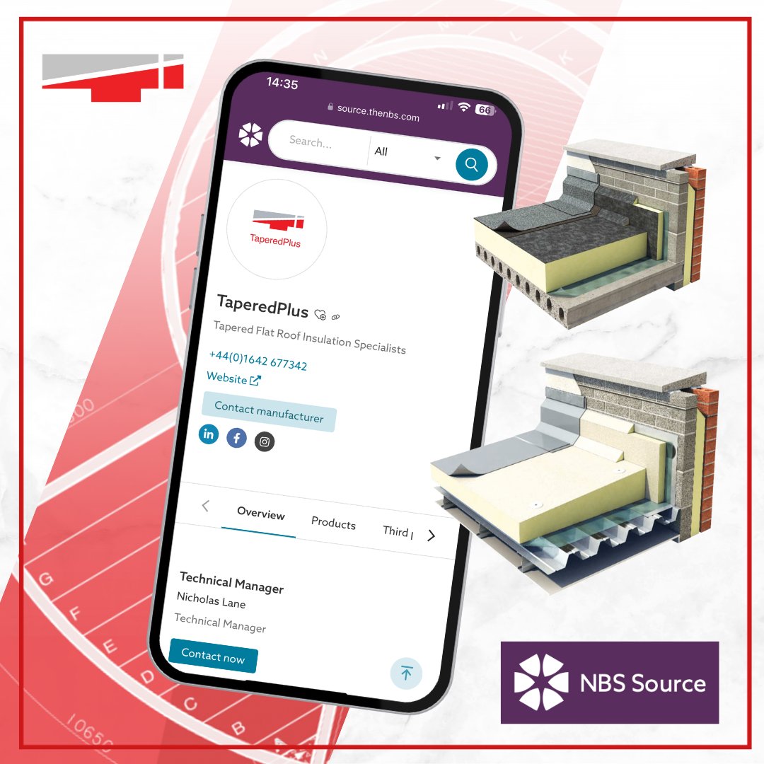 We are proud to announce that TaperedPlus are partners with NBS, which means you can find our products on NBS Source!
Take a look👇🏼
source.thenbs.com/manufacturer/t…
#nbs #specification #technical #insulation #roofing #design #taperedinsulation #taperedplus #tp2023
