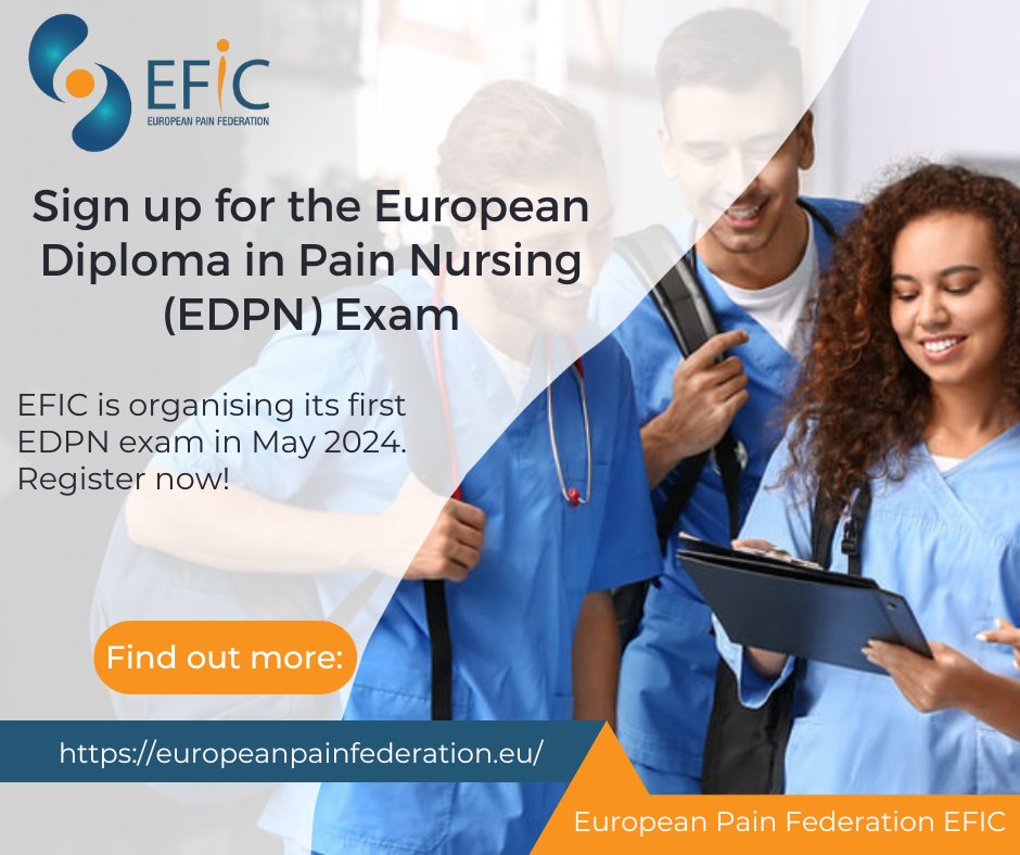 🎓 The European Pain Federation is excited to announce the first Examination for the European Diploma in Pain Nursing next year! 📅 Secure your spot now and for all the details, click the following link: europeanpainfederation.eu/news/sign-up-f…
<a href="/FeliciaJCox/">Felicia Cox FRCN 💙 💛</a> <a href="/NadjaNestler/">Nadja Nestler</a>