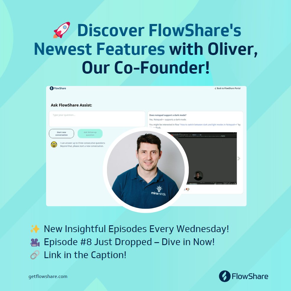 GetFlowShare's tweet image. 🔍 Curious about FlowShare's latest innovations? Look no further! Follow Co-Founder Oliver as he unveils our latest developments in an exclusive video. Dive into progress now!
🎥 youtu.be/mdH97zBgmTw
#FlowShare #AI #Development #Documentation