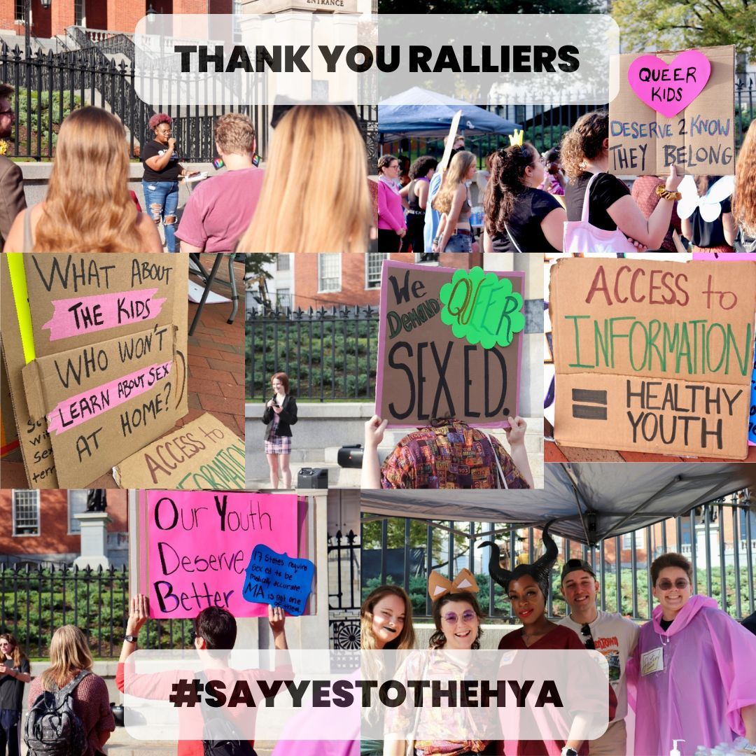 Last month, the Healthy Youth Act Coalition rallied at the Massachusetts State House to say “Sex Ed is not Spooky” and uplift the voices of advocates demanding comprehensive sex ed. Click the link to get involved! buff.ly/3YBXr9c #MApoli #HealthyYouthAct #SayYEStoHYA