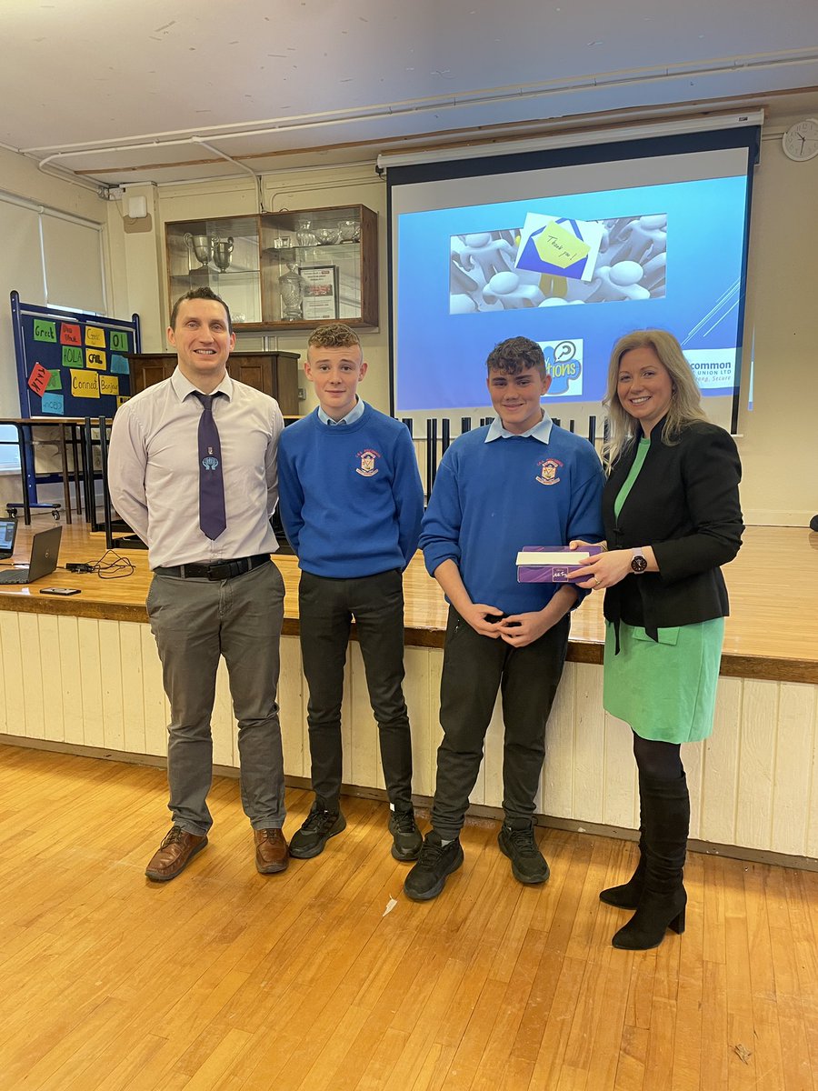 roscommoncu's tweet photo. We were delighted to be invited to the CBS in Roscommon this morning by 2nd Year Business Studies teacher Seamus Heneghan whoโs students are learning about financial institutions and their services for saving and borrowing ๐ฆ
#roscommoncu #borrowing #saving #creditunions https://t.co/c86X36IJy8