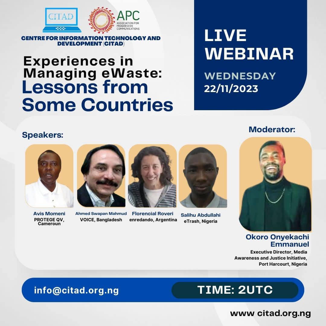 avismomeni2's tweet photo. @CITAD and @PROTEGEQV sharing today at 2:00 pm UTC, reflexion in managing e-waste : sharing lessons from some countries. kindly regiter here: https://t.co/JFWEY3n2Cf https://t.co/SReezaOeQE