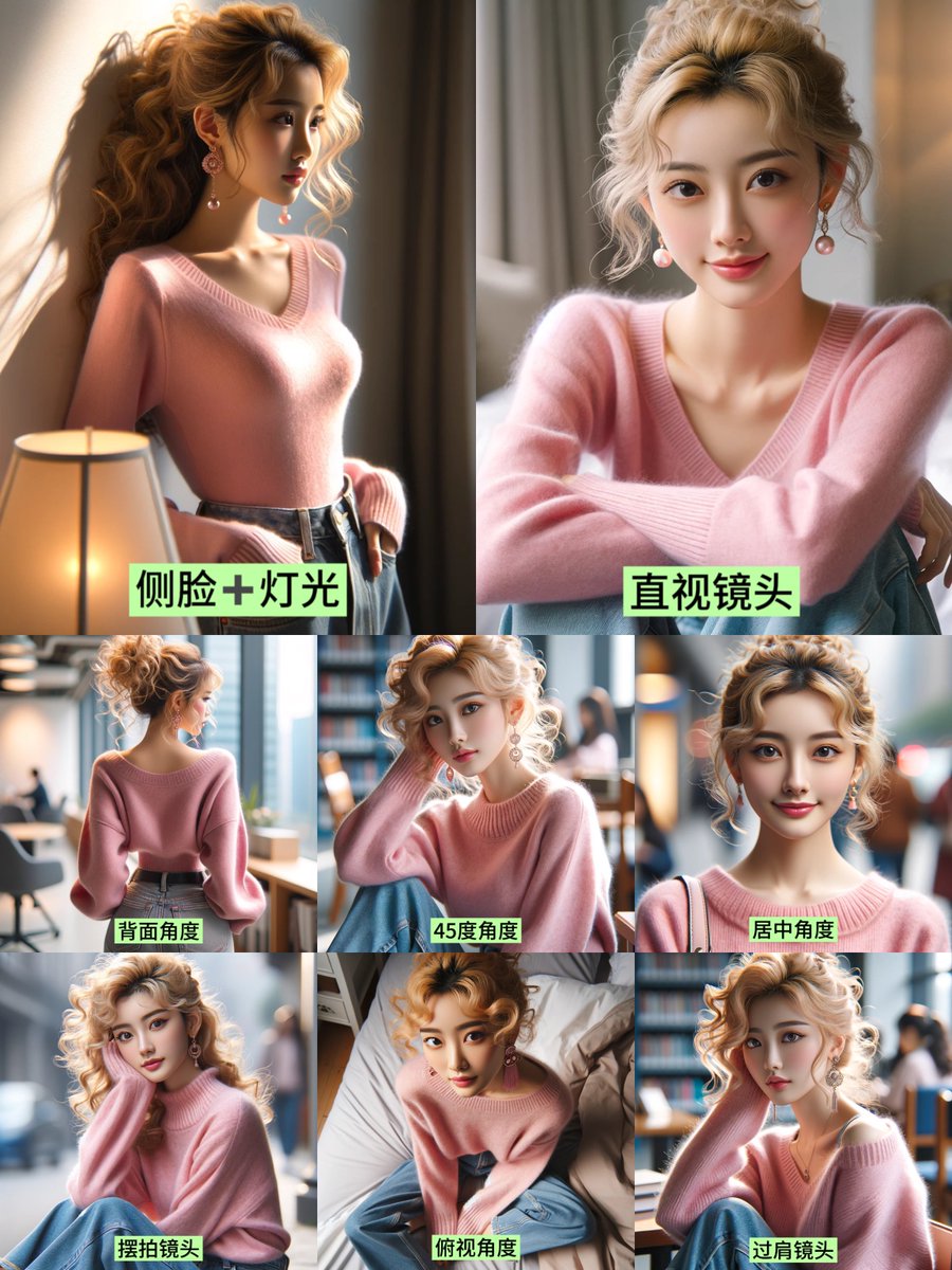 MooenyChu's tweet image. GPT-4的 #Dalle3 【人物一致性构图】日常练习
这一次比上次的一致性要好了很多，因为找到了prompt秘籍😂，这几天玩下来最大感受就是出图太慢，还时不时提示错误出不来图。我猜原因跟网络、机场不稳定造成的，目前没有特别好的办法。图一为本次练习效果

这次图片都是用中文提示词生成的，图片公式：…