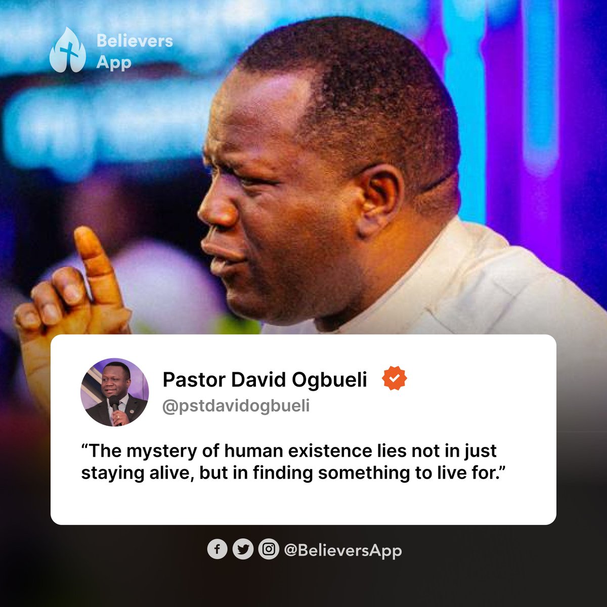 Did you know that Pastor David Ogbueli is on the Believers App?

The Believers App hosts over 130 of his messages which you can stream or download for free.

Download the Believers app - buff.ly/3s7f3yC to enjoy!

#BelieversApp
#PastorDavidOgbueli
#BelieversUpdate