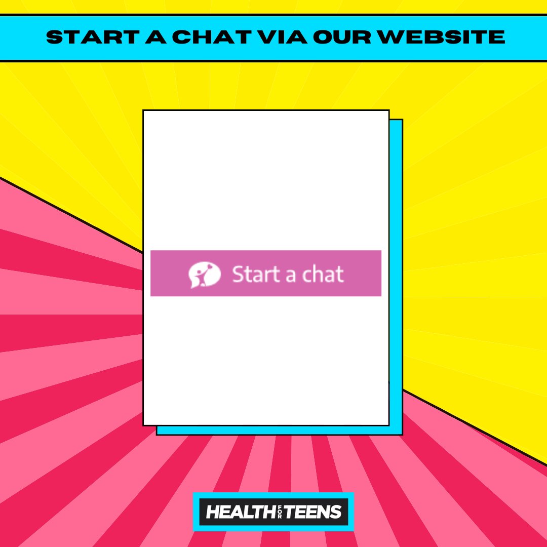 💬 You can start a chat with a @ChatHealthNHS school nurse directly from our website, on weekdays between 9am and 5pm.

🖱️ Just click or tap the 'start a chat' button in the bottom left.

➡️ healthforteens.co.uk

#ChatHealth #HealthforTeens