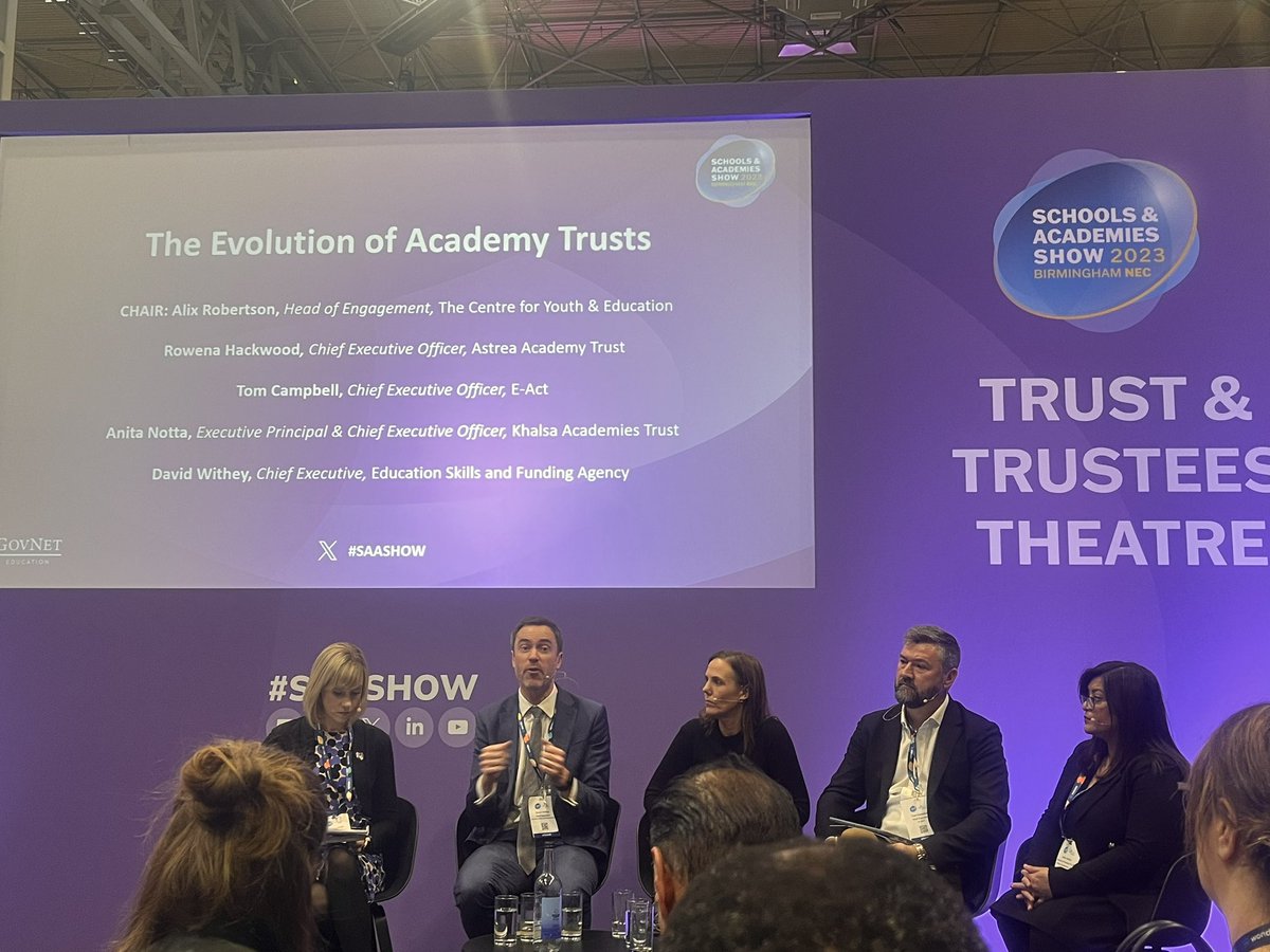 Excited to attend the Evolution of Academy Trust session at the Schools and Academies Show, featuring our CEO @NottaAnita on the panel. Ready to gain insights into shaping the future of education! 📚 #saashow