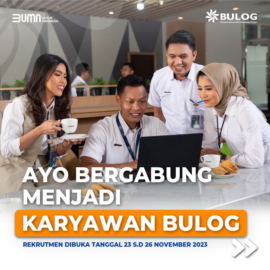 experd's tweet photo. Ayo Bergabung Menjadi Karyawan BULOG

Periode pendaftaran rekrutmen mulai dari tanggal 23 November s.d 26 November 2023. 

Proses pendaftaran dan info lebih lanjut melalui website resmi https://t.co/rGvGZRUegl 

#RekrutmenBULOG
#RekrutmenBUMN
#BULOG 
#experd
@PerumBULOG https://t.co/DOjn7LDjDx