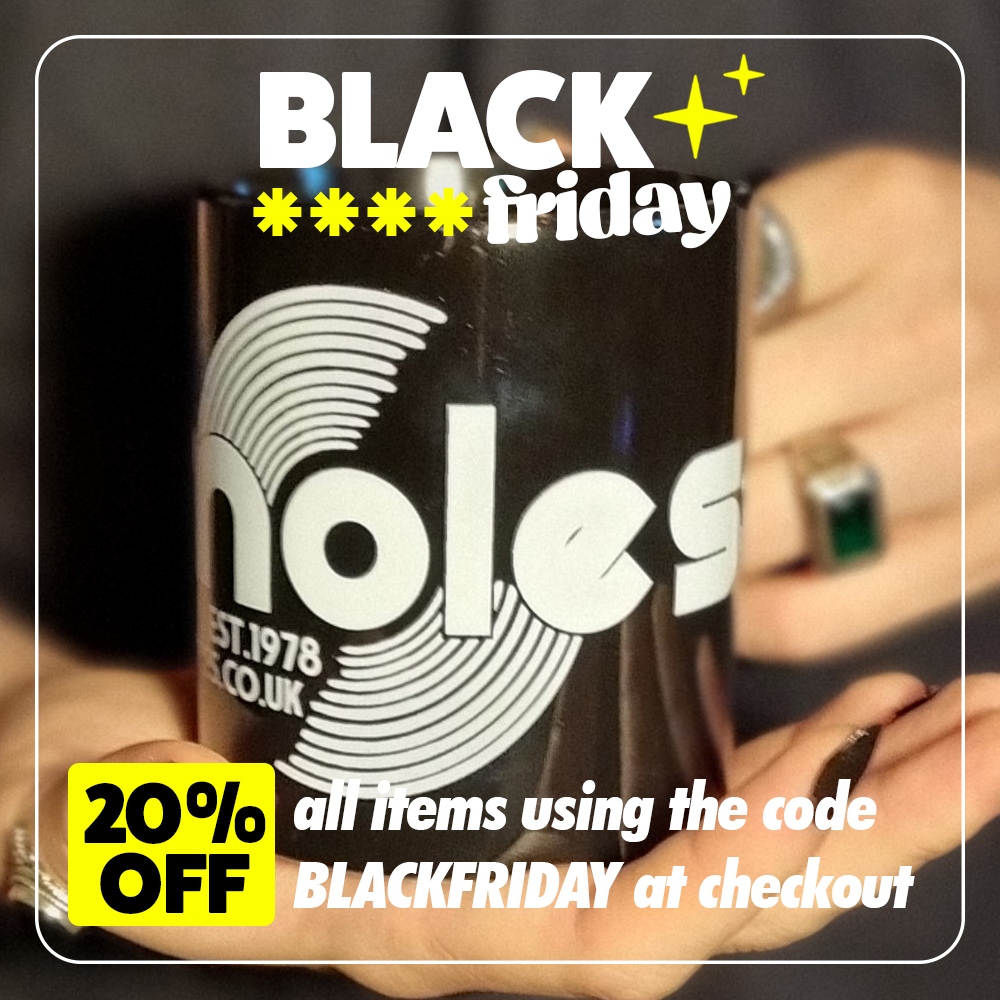 The Moles BLACK FRIDAY sale drops on 24th! Get 20% off everything from hoodies to mugs using code BLACKFRIDAY at checkout! Run don't walk!

moles.bigcartel.com

#BlackFridaySale #MolesStore #merch #sale #independentmusicvenue #smallbusiness