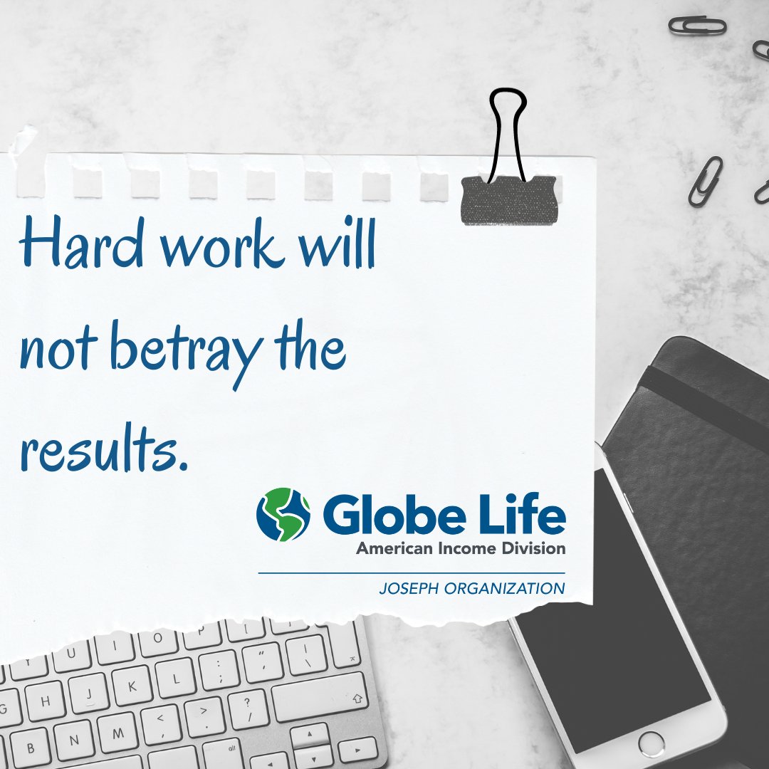 JosephOrg_'s tweet photo. Hard work, over time, always lead to favorable results or achievements.  Stay focused and committed; your efforts will eventually pay off.

#ailife #globelife #americanincomelife #opportunityunlimited #josephorganization #YOUvsYOU https://t.co/WLheUNYvXR