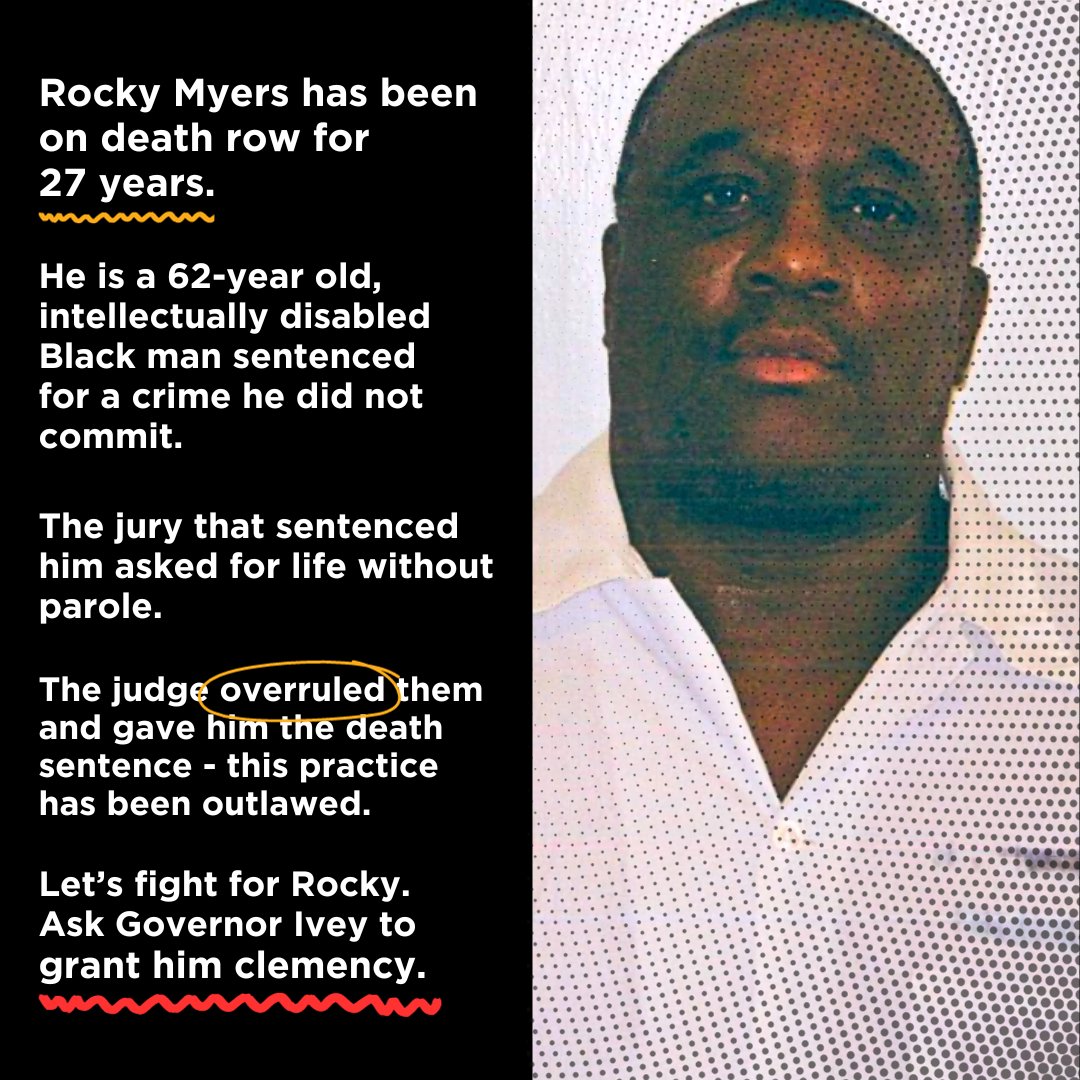 Justice4RockyM's tweet photo. People deserve clemency - not just turkeys @GovernorKayIvey. Rocky Myers has been on Alabama's death row for three decades for a crime he did not commit. Grant Rocky clemency! #JusticeforRocky. https://t.co/ungmTfMVt5