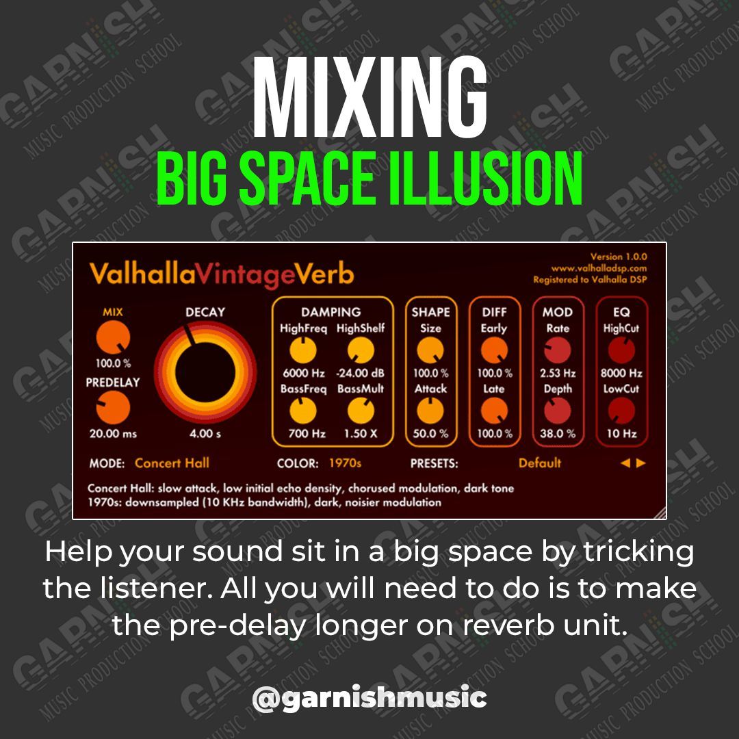 garnishmusic's tweet image. You'll also achieve clarity too.
.
.
.
.
#reverb #mixingtips #predelay