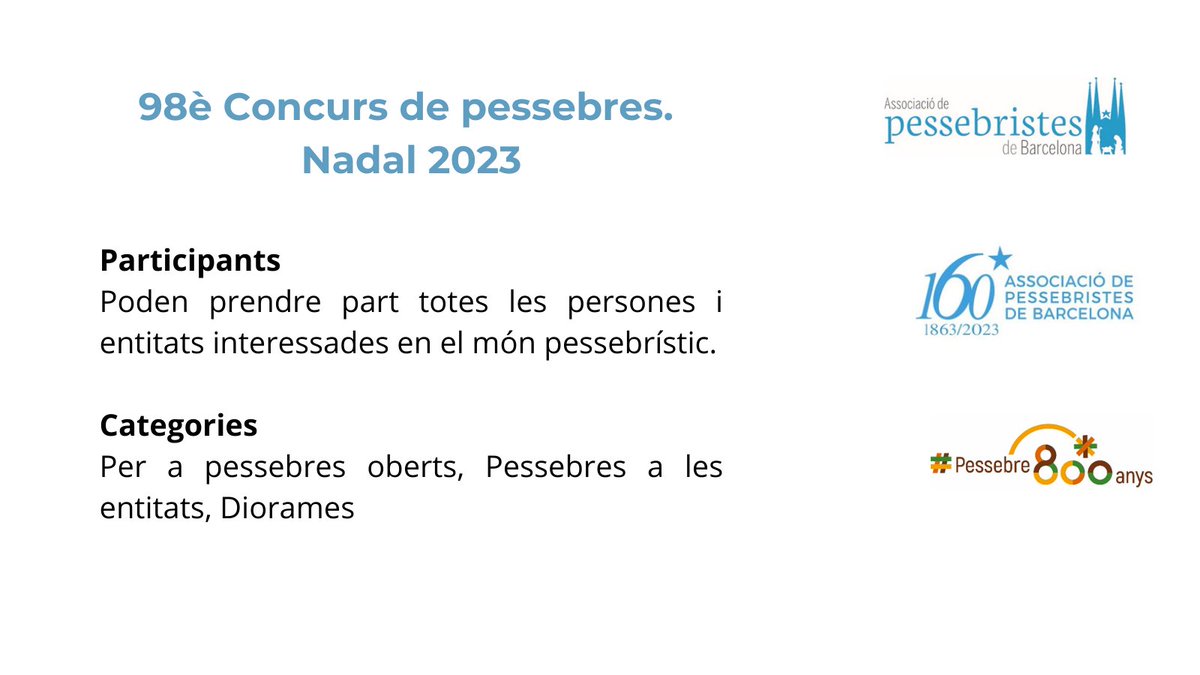 Aqui teniu les bases del concurs de pessebres
pessebristesdebarcelona.cat/ca/2023/11/21/…

#pessebre800anys
