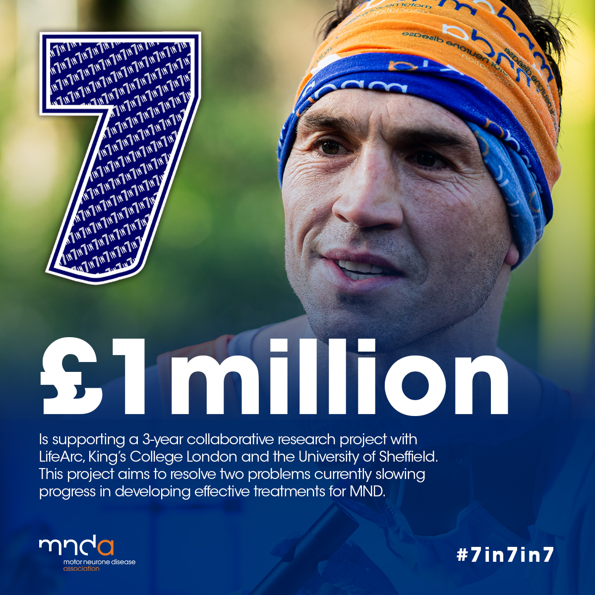 mndassoc's tweet photo. The countdown is on...

𝐓𝐡𝐞 𝟕 𝐢𝐧 𝟕 𝐢𝐧 𝟕 𝐂𝐡𝐚𝐥𝐥𝐞𝐧𝐠𝐞

One week to go until Kev and the team start their 7 marathons across 7 cities in just 7 days, all for the #MND community.

Every penny raised makes a difference to the work of the MND Association!

💙 #7in7in7