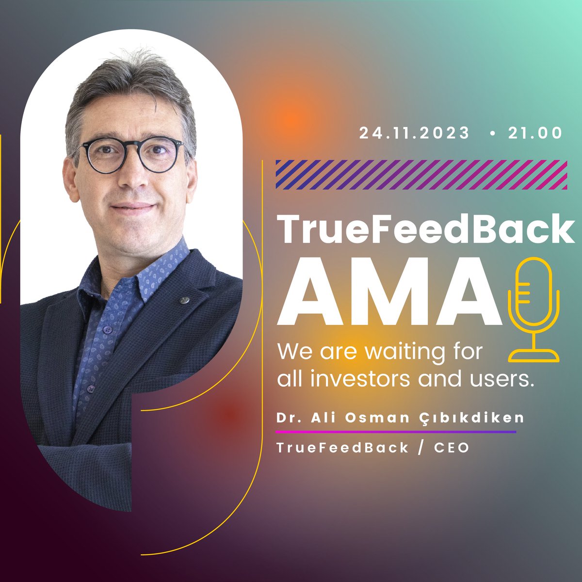 We're together at the TrueFeedBack AMA this Friday! We invite all our investors and users to our event. Date: 24.11.2023 Time: 21.00 Location: 'TrueFeedBack Türkiye' Telegram Channel Access Link: t.me/Tfbturkey #TrueFeedBack #NewBlackStar #Blockchain #SocialFi #AMA