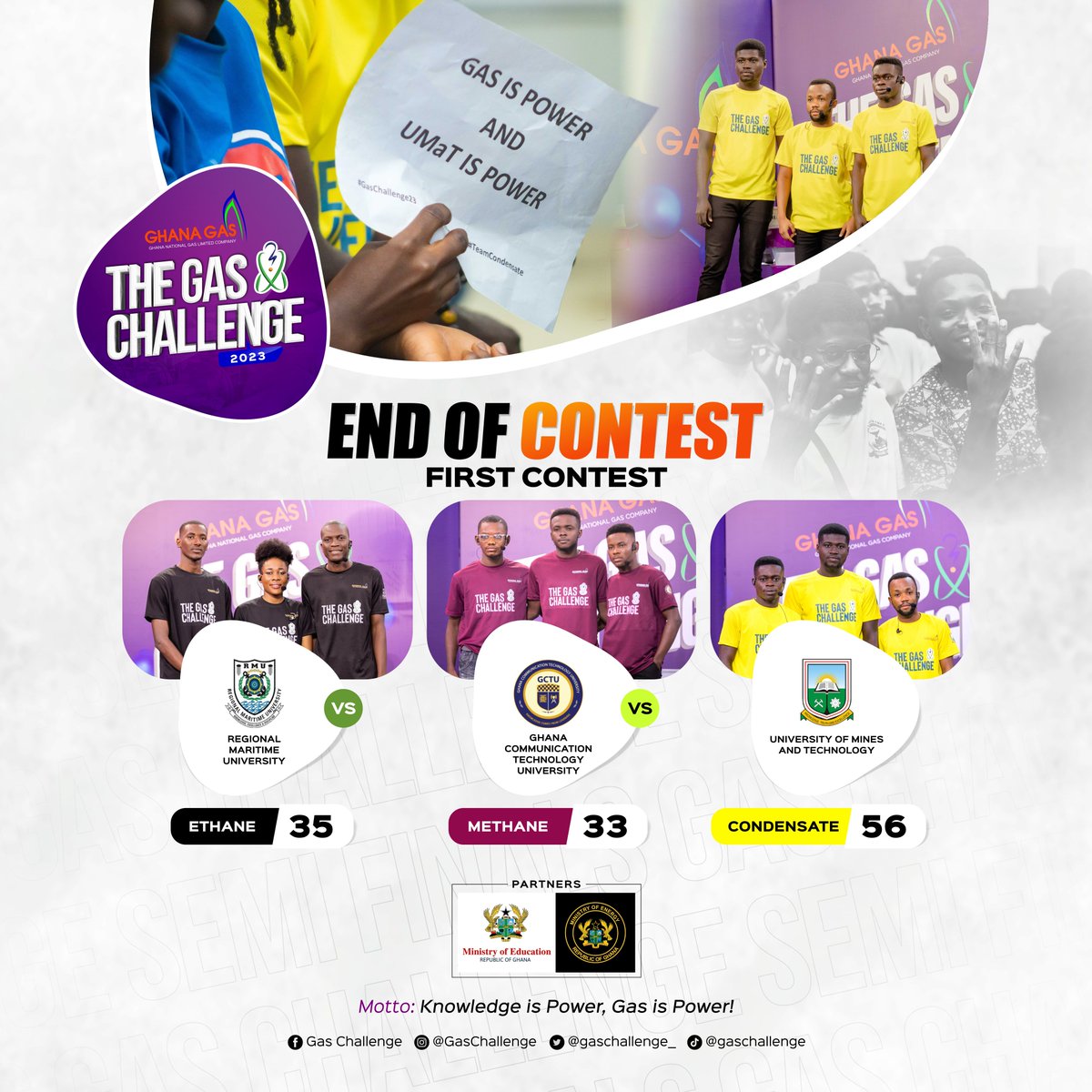 GasChallenge's tweet photo. The defending champions redeem themselves to book a seat in their 4th consecutive final.

Gas is Power, UMaT is Power!

#TheGasChallenge https://t.co/zwCrA8ezID