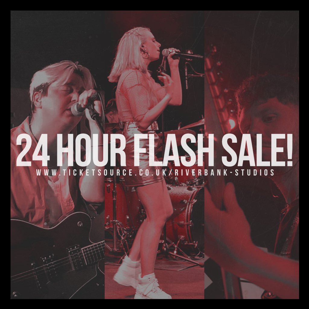 Flash sale! Since our @No7Space gig lands on Black Friday, we're running an early 24 hour flash sale:

🎟 30% off individual tickets
🎫 3 tickets for £20

Offer ends tomorrow (23/11) at midday!

ticketsource.co.uk/riverbank-stud…