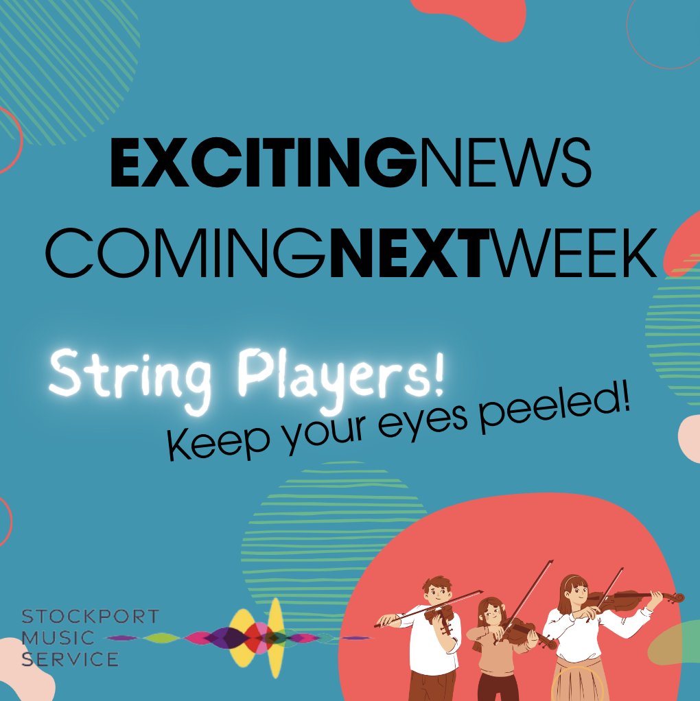 SKMusicService's tweet photo. 📷 INCOMING NEWS! 📷
We're absolutely desperate to share some very exciting news with you!
String players, keep your eyes peeled on our socials next week for a very exciting upcoming event! 📷
#violin #viola #cello #doubebass #excitingevent #topsecret https://t.co/So3YsTr14j