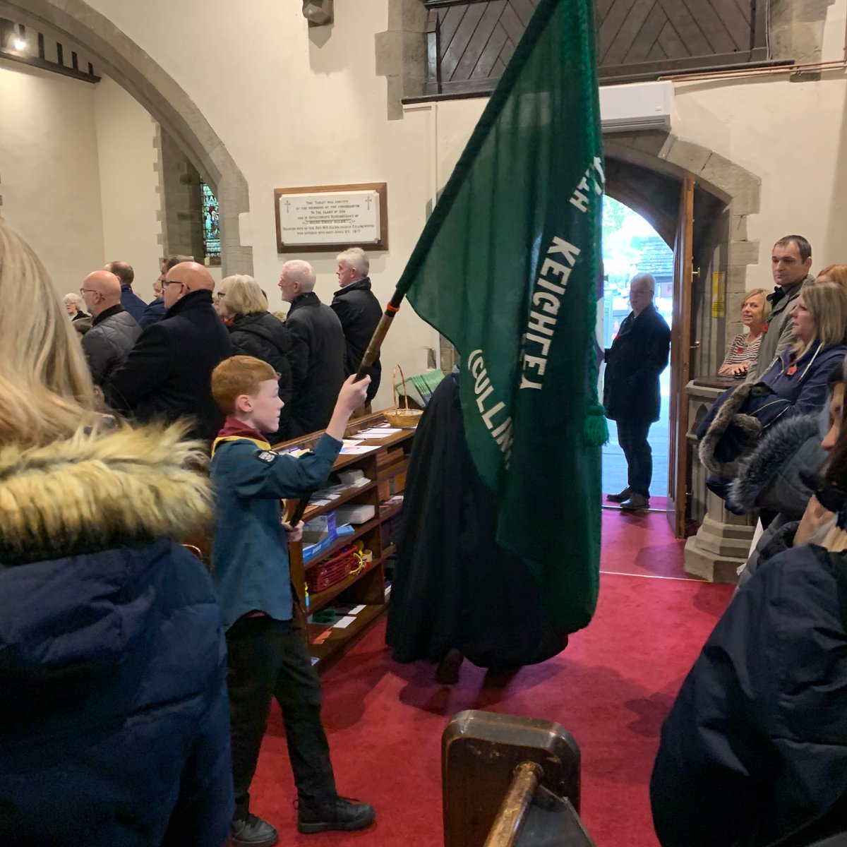 bingleygrammar's tweet photo. Congrats to Alex, who volunteered to carry the flag for his scout group at the remembrance ceremony in Cullingworth and also read a prayer out to the church during the ceremony for Cullingworth Scouts! #bingleygrammar #LORIC #rewards https://t.co/TtoiNXh15p