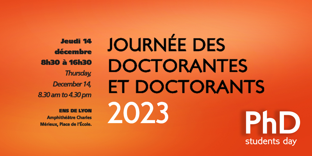 Évènement 🔶 L'ENS de Lyon organise pour la première fois en 2023 une journée d'accueil à destination des #doctorantes et #doctorants, qui se déroulera le jeudi 14 décembre 2023 à l'amphithéâtre Charles Mérieux. Programme et inscriptions : ens-lyon.fr/evenement/rech…