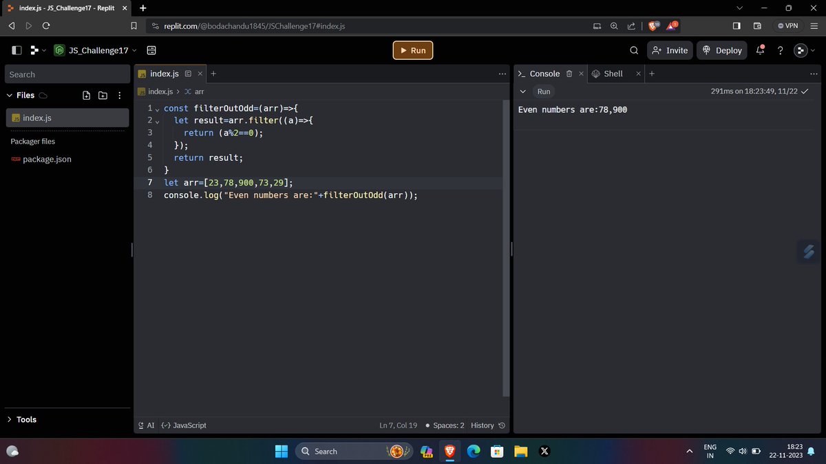 srikanth2717's tweet photo. Here's the #day17challenge of #30daysofjavascript with
@scaler_official
#scalerDiscord #ScalerTopic https://t.co/Plj9XKOI9L