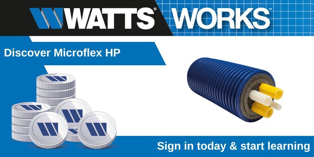 Wattsindustries's tweet photo. Discover the benefits of Microflex HP for your next heat pump project in our Watts Works online course featuring essential product information and project examples. Start learning and earning today: https://t.co/hb7QsrBjBJ https://t.co/Hb94fwMFBw