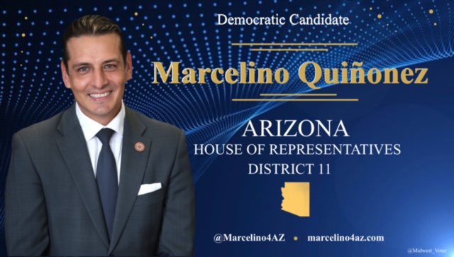 GroovyChic1960s's tweet image. 🌟 AZ Vote @marcelino4az
🌟 Info marcelino4az.com
Democrat Marcelino Quinonez to
House of Representatives #AZ11
Economy
Education
Pro Choice
Healthcare
Environment
Military affairs
Transportation
Commonsense Gun Laws
&amp;amp; more
#wtpBLUE #OBV 
#ResistanceUnited