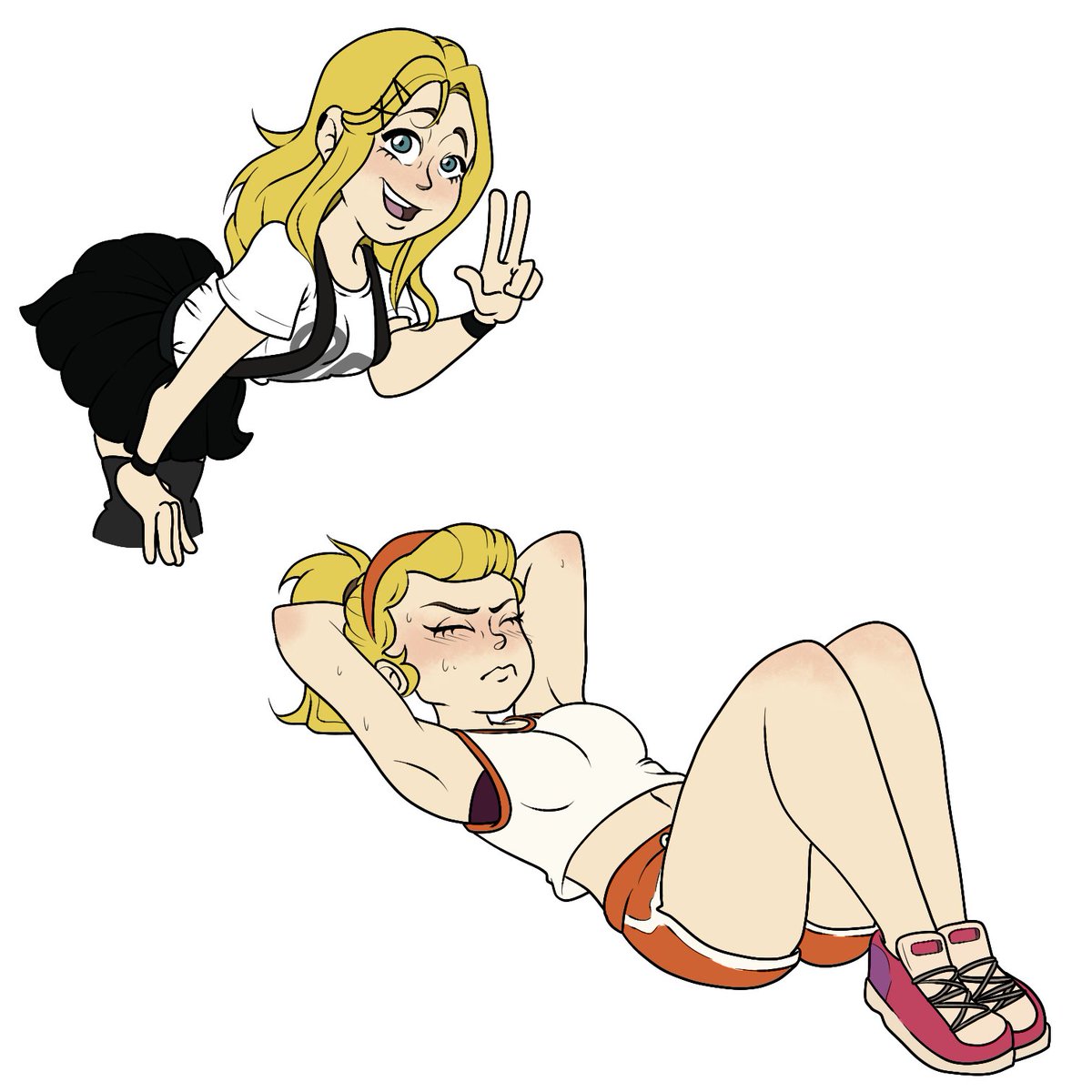WStiickman's tweet photo. Guys, I'm a little dead because I've been working for a whole year and just now I was able to get out and draw something. This is my school-themed character. I love her very much. https://t.co/lEu7YEvd4R