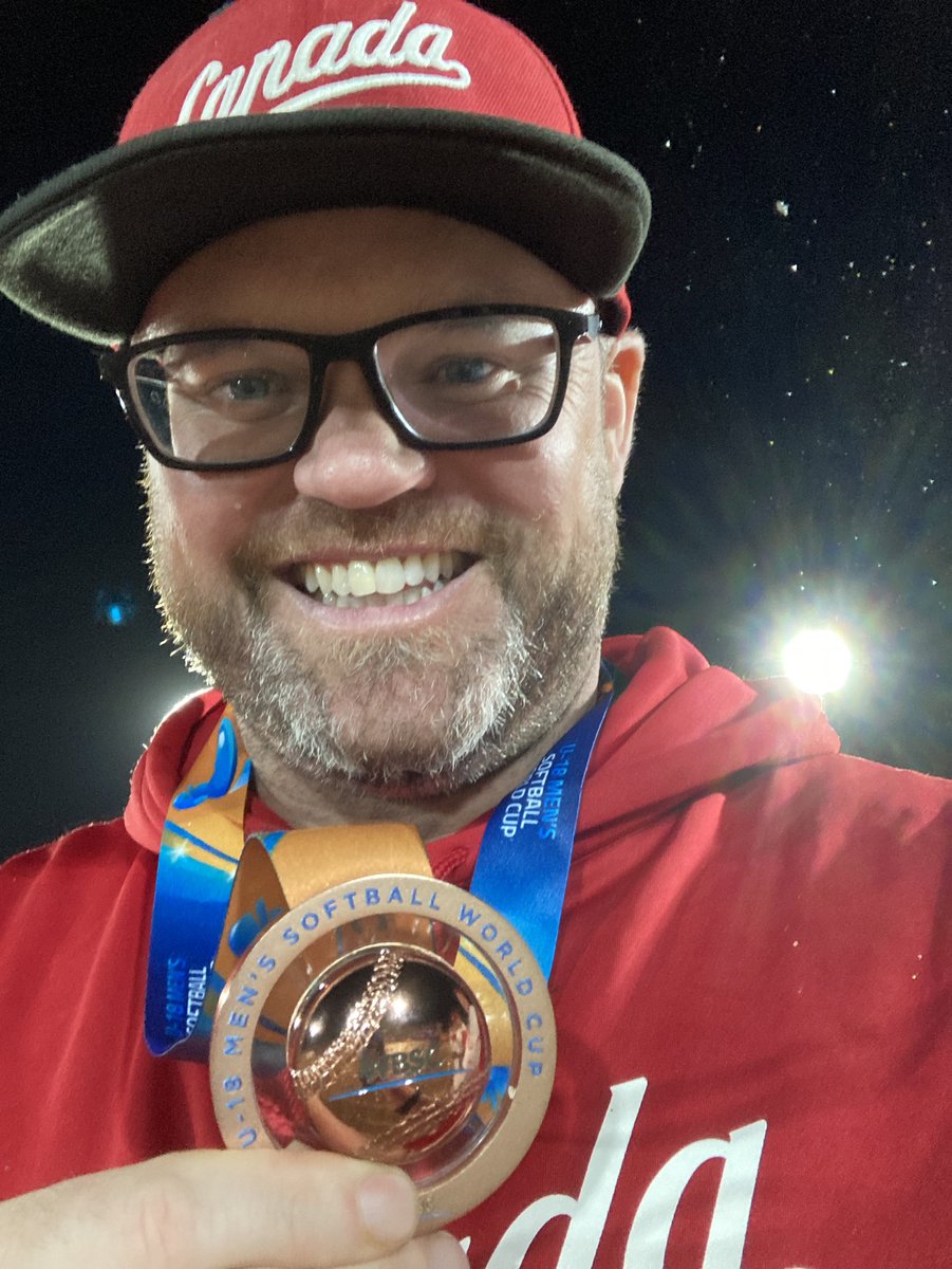 Bronze at my first World Cup. Crazy ride. Great bunch. Honoured. Thank you softball Canada 🥎🇨🇦🥉