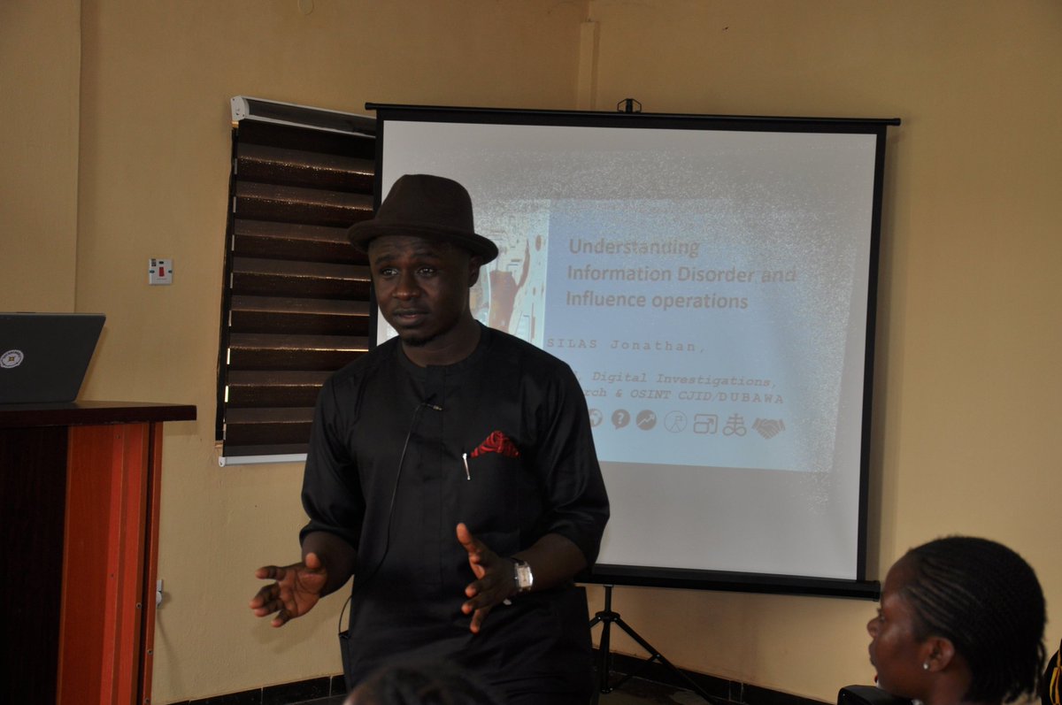 TheICIR's tweet photo. Currently Facilitating: 
Silas Jonathan 
_ 
Topic: Understanding Disinformation and Influence Operations 

Venue: Alex Ekwueme Federal University, Ebonyi State. 
_
#ICIRinEbonyi 
#CounteringMisinformation2023 
#FightFakeNews
#ICIRCMPML #ICIRCampusTour
#ThinkBeforeYouShare
#VerifyFacts
#StopFakeNews
 #GermanEmbassy
#IsitLegit?
