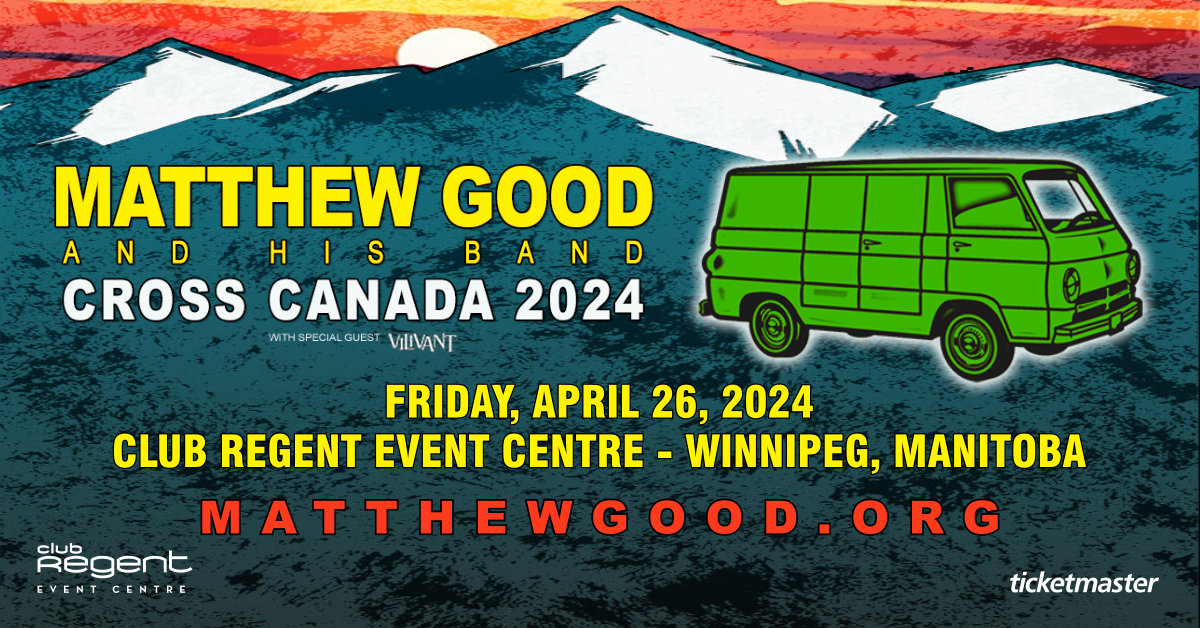 Casinosofwpg's tweet photo. Juno award winning + alternative rock star Matthew Good at Club Regent Event Centre April 26, 2024! 🎸🎤
 
• Tickets starting at $39 (plus taxes &amp; fees) 
• Club Card presale: November 23, 2023 
• General on sale: November 24 @ 10AM on Ticketmaster .ca
 
https://t.co/573yiO8T4N https://t.co/TvUsUPNSdg