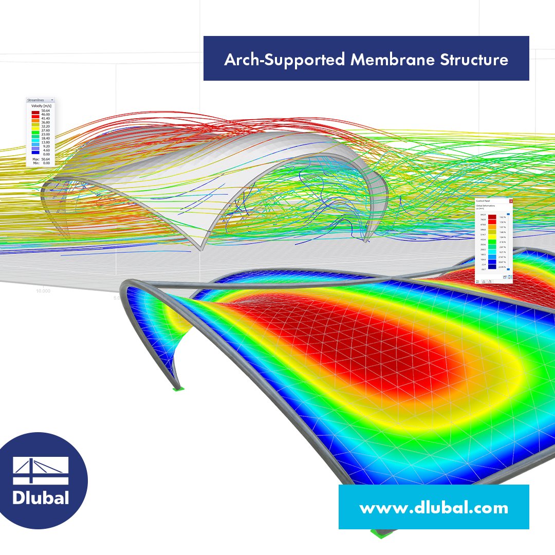 dlubal_en's tweet image. 🔔 Arch-Supported Membrane Structure | Structural Analysis Model to Download for RFEM 6

👉 dlubal.com/en-US/download…

#MembraneStructures #FormFinding #CuttingPattern #Dlubal #DlubalSoftware #RFEM #RSTAB #StructuralEngineering #StructuralDesign #StructuralAnalysis #BIM
