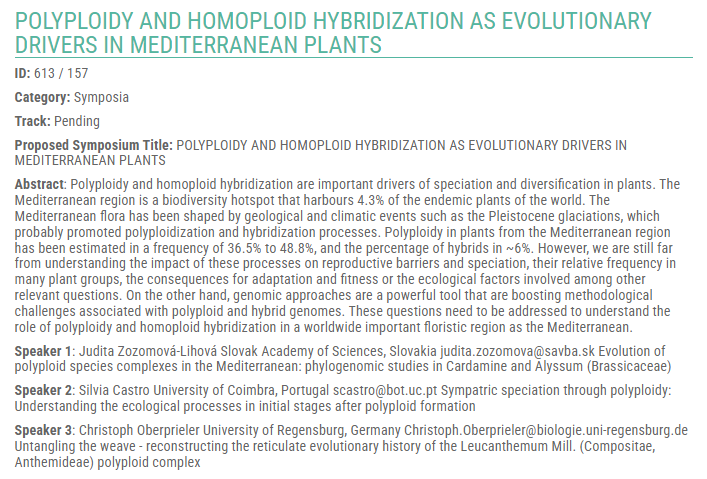 NelidaPadilla's tweet photo. Join our symposium about #polyploidy and #hybridization during the #IBC2024 in Madrid. Do not forget to submit your abstract. The deadline is 20th November ! https://t.co/ZCHSPxmWHS