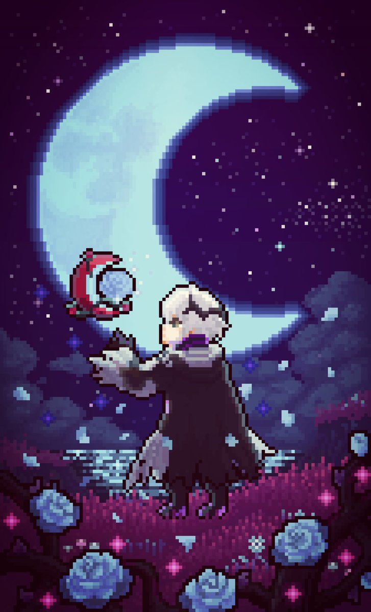 A new power 🌙 #FEヒーローズ #FEHeroes #FireEmblem #ドット絵 #pixelart #Robin #fanart