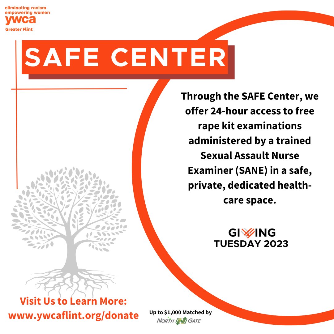 Our Crisis Line #810-238-SAFE answers the call 24/7 and we are there!  Last year we administered 162 rape kit examinations for children, women and men. We are a SAFE, confidential and compassionate place when needed most.  Support us today at ywcaflint.org/donate