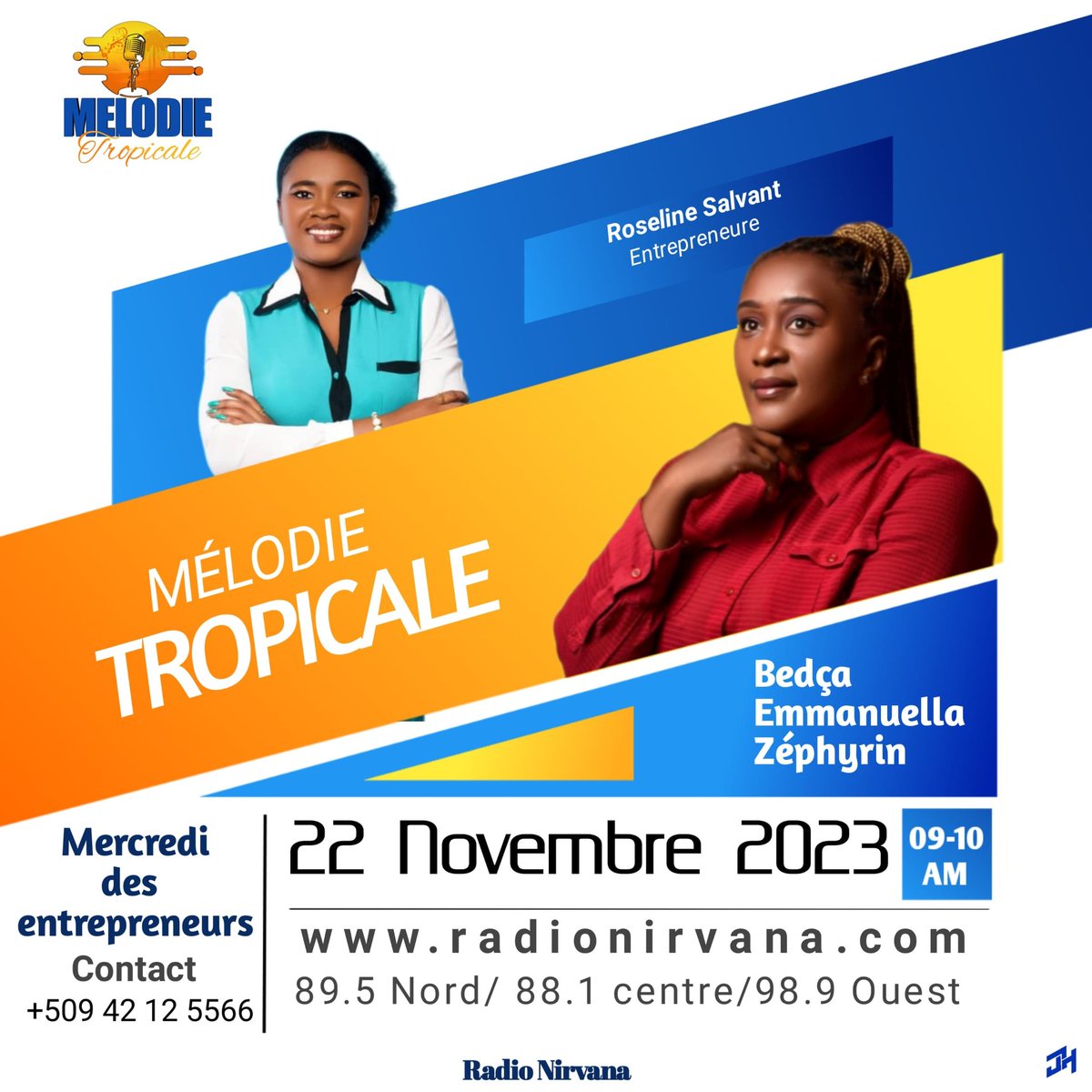 RoselineSalvant's tweet photo. Je me présenterai à l'émission Mélodie Tropicale sur Radio Nirvana , si vous souhaitez en savoir plus sur moi et mon entreprise, je vous attendrai demain à 9h sur ce lien : 
https://t.co/kLeiStvyoO https://t.co/M3W3XclbBB