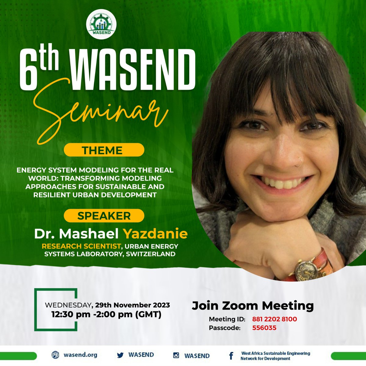wasend_af's tweet photo. Invitation to @wasend_af's 6th Seminar 🥳🥳🥳

Wednesday, 29th November 2023 |12:30pm - 2:00pm (GMT)

Join this seminar via Zoom
Meeting ID: 881 2202 8100
Passcode: 556035
https://t.co/srCHxWGlPh

Don't miss this🥳🥳🥳 https://t.co/8tw8iiGxBE