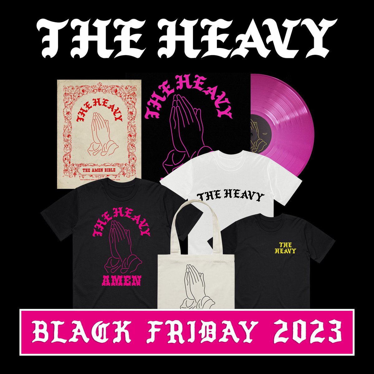 It’s nearly Black Friday, so we thought you’d treat you. For a limited time only, you can get 30% off everything - EVERYTHING - on our official online store. That’s every t-shirt, tote bag, CD, and limited edition vinyl copy of our last album, ‘AMEN’. theheavy.ochre.store