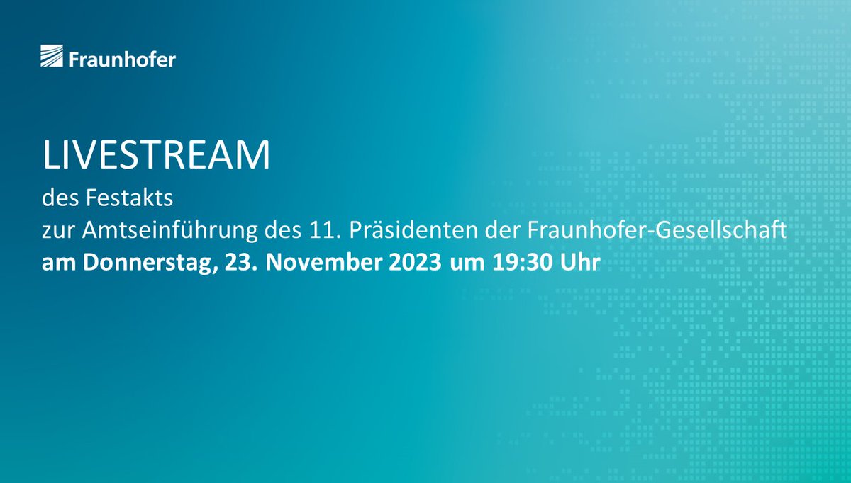 Fraunhofer's tweet image. Unter dem Motto »Wandel durch Werte« wird Prof. Holger Hanselka auf dem Festakt anlässlich seines Amtsantritts die Eckpfeiler seiner Präsidentschaft erläutern. 
Verfolgen Sie den Festakt live über diesen Link: fraunhofer.streavent.de
#Fraunhofer #WeKnowHow